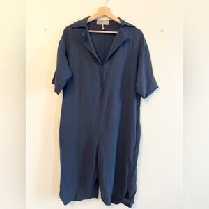 Max azria navy blue oversized romper long shorts summer vacation
